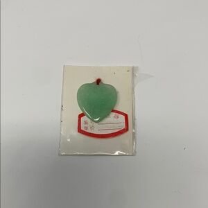 Jade Chinese Green Heart Pendant pre owned